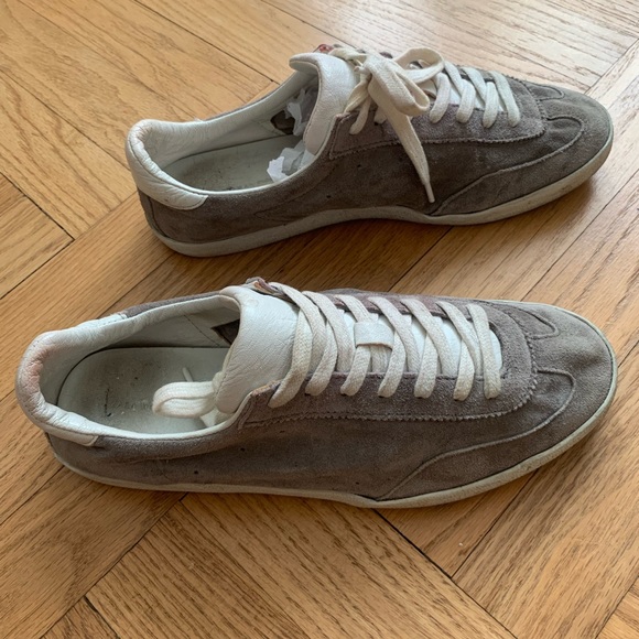 Zara - Grey Leather Sneakers - size 8/39 - Picture 3 of 12